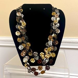 Chico’s Hammered Mixed Metals 5 Strand Necklace
